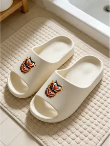 Funny Monster Print Cloud Sandals, Dark Humor Style, Home Slip-Ons, Casual Eva Material, Medium Width, All Seasons Comfort