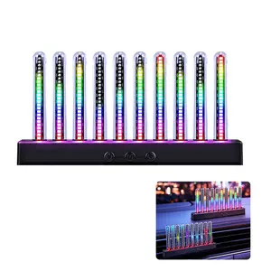 Car Interior Ambient Lighting RGB Sound Reactive Light Bar, USB Rechargeable Battery Powered Atmosphere Light for Game, TV, & Dj Studio, LED Ambient Light