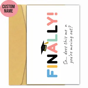 ✨ Custom Graduation Card – “Finally!” Funny Congrats Card