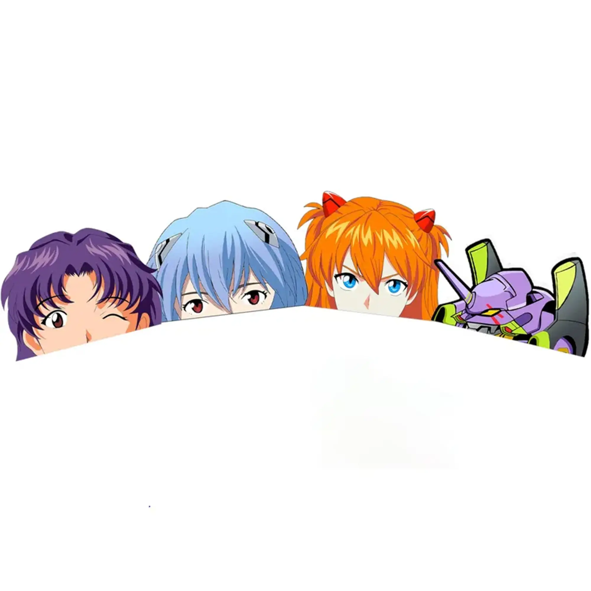 Evangelion Peeking Vinyl Sticker, Anime Mecha and Car Decal, Sticker for Laptop Notebook Phone Decor