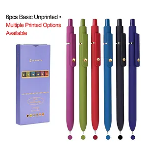 0.5mm Gel Pen, 6 Counts/set Retractable Gel Pen, Colorful Smooth Writing Pen, Rollerball Pen Set, Stationery Supplies for Home School Office Dormitory