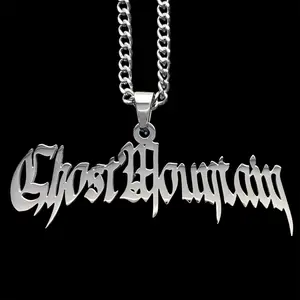 Ghost Mountain Necklace 1.5" Mirror Polished Stainless Steel Haunted Mound Pendant with Choice of Chain Free Gift Included