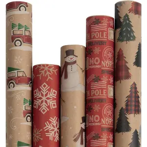Wrap - Christmas  Wrapping  - 125 Sq Ft  -   Christmas Set - 5 Rolls/Pack