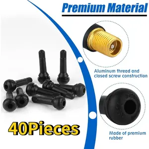 40Pieces TR414 Universal Aluminum Alloy Tire Valve Stem, Precision Machined, Corrosion Resistant, Valve Core, with Valve Caps Included, for Cars, Motorcycles, Trucks, and Bikes - Home Improvement.