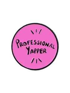 "Professional Yapper" Cartoon Brooch Pin Set, Metal Pin, Cute Fashion Badge Design, Perfect Accessory for Men & Women Shirts Jackets All Seasons