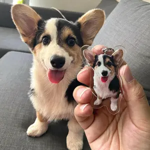 Custom Dog Keychain, Pet Keychain, Personalized Cat Photo Keychain, Dog Keychain, Holiday Gift for Pet Lovers, Dog Memorial Gift