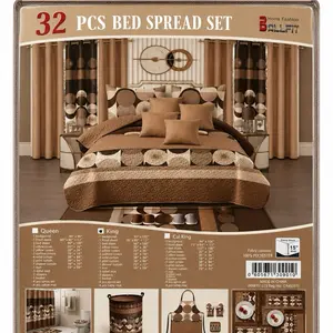 Complete 32 Bedspread and Bath Set with [Brand] machine wash white