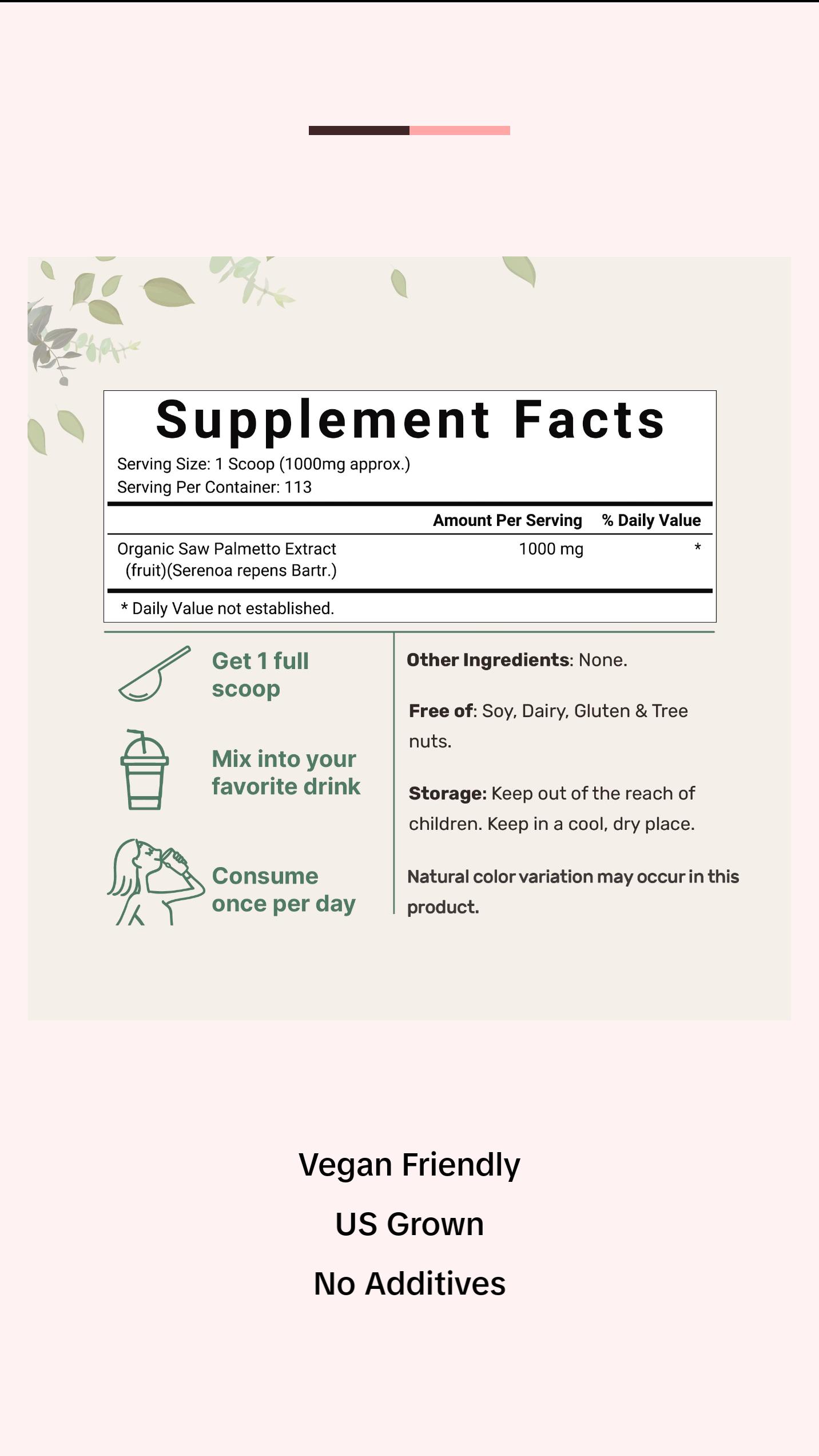 Micro Ingredients Organic Saw Palmetto Powder