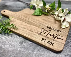 Charcuterie Board Personalized Serving Board with Handle Monogrammed Personalized Cheese Board Engagement Gift Bridal Shower Gift Newlywed, Personalized Serving Board with Handle Monogrammed Personalized Cheese Board Engagement Gift Chopping Kitchen