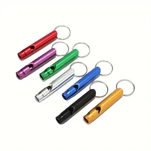 Aluminum Alloy Emergency Survival Whistle with Key Ring, 2 Counts Portable Whistle for Camping, Hiking, Outdoor Activities, Dog Training, Camping Accessories, Emergency Survival Gear, Outdoor Survival Supplies, Survival Tools