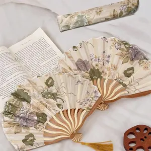 New Chinese Dragon Pattern Folding Fan, Women's Portable Vintage Small Foldable Fan, Japanese Retro Style, Traditional Chinese Fan