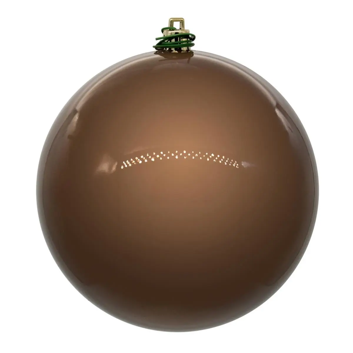 212 MAIN 3 in. Pearl UV Finish Glitter Ball Plastic Festive Decoration - Mocha, Bag of 12 Durable Polystyrene Ornaments for Home, Party & Outdoor Supplies