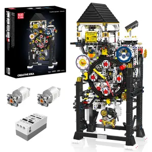 Mould King Cyberpunk Clock Building Blocks Kit - 3181 Pieces, Modern Design for Home Decoration & Sci-Fi Collection, Easy Assembly with App Control, Gift for Boys & Girls