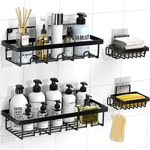 4 Pack Shower Caddy Organizer Wall Mounted Shelves , Adhesive Bathroom No Drilling Required for Storage
