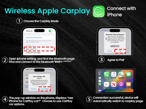 8” Wireless Apple CarPlay Screen for Car with Android Auto & 1080P Backup Camera, Rotatable Touchscreen Car Stereo, Vertical & Horizontal Mode, Bluetooth, GPS Navigation, Mirror Link