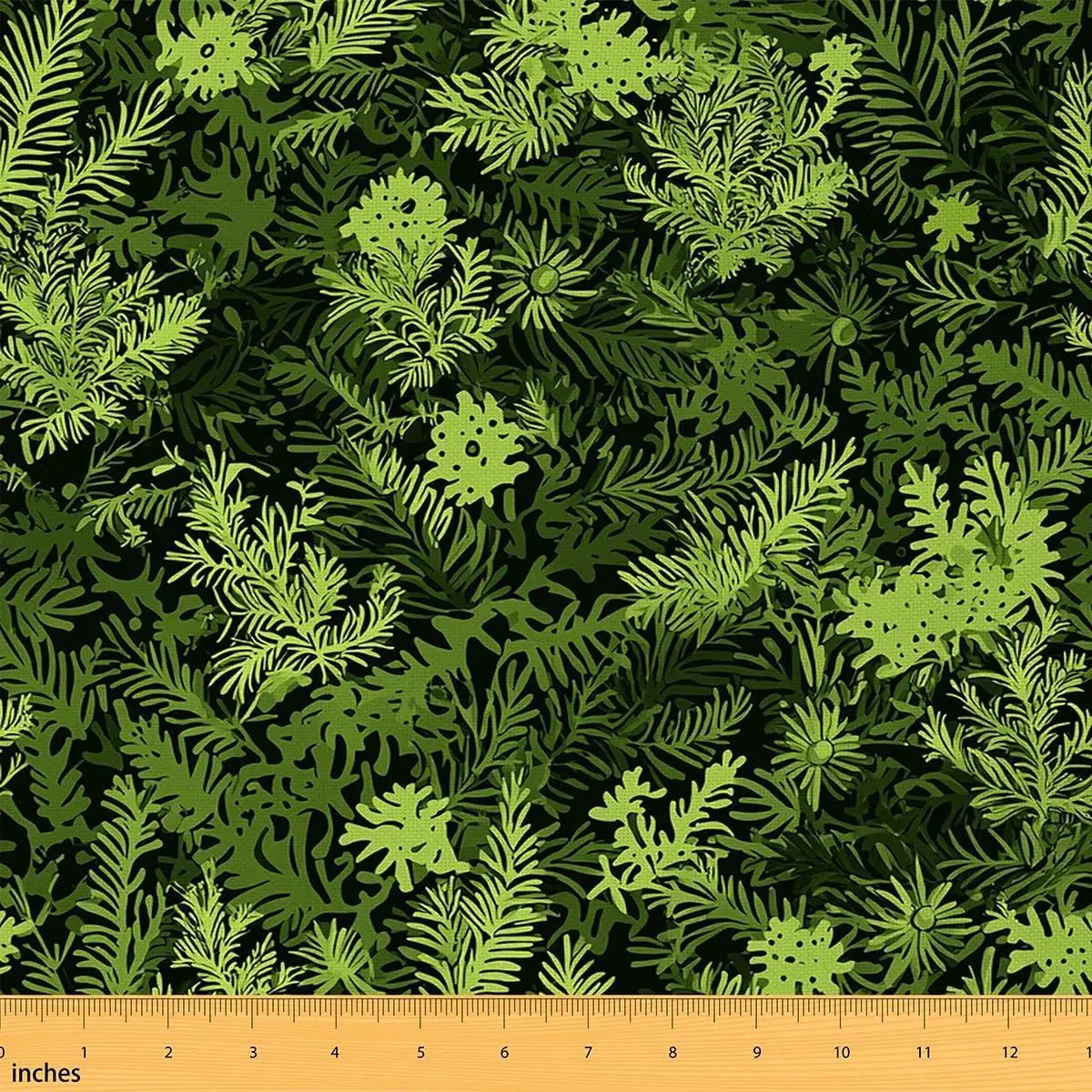 Leaf Fabric,Christmas Tree Upholstery Fabric,Coniferous Fir Pine Leaves Retro Tree Decorative Fabric Upholstery and Home Accents,Green