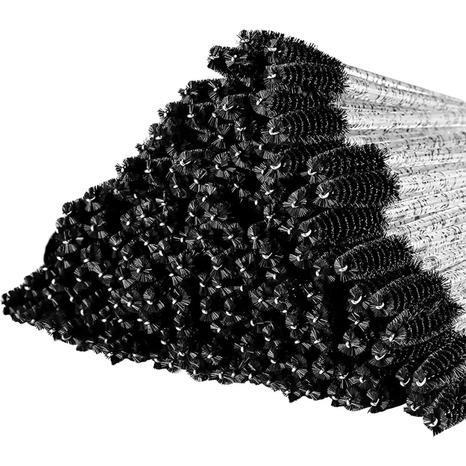 Disposable Mascara Wands (100 pcs) - High-quality Hard Plastic Handle & Soft Fibre Brush Makeup Cosmetic