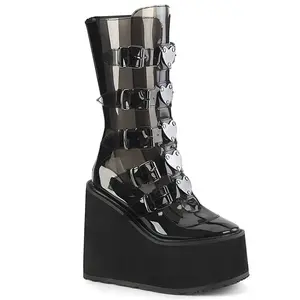 Demonia Swing-230C Smoke TPU Knee-high Boots