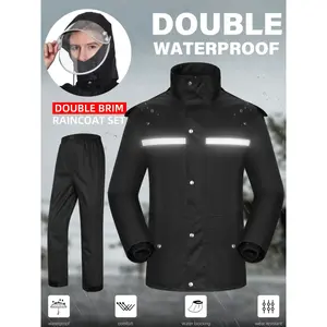 Unisex outdoor all-sport breathable raincoat set: waterproof jacket and pants