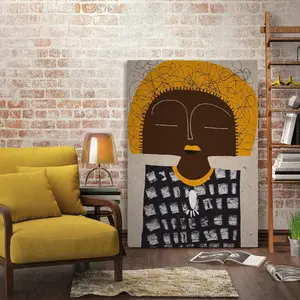 Afro Ethnic Abstract Portrait Print, Contemporary Collage Wall Art of African Woman, Modern Minimalist Conceptual Poster, 5 Size, 8x12 to 27x40 inch, Room Decor, Unframed