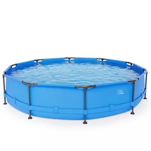 12FT*30IN Round Above-Ground Pool with Blue Iron Frame