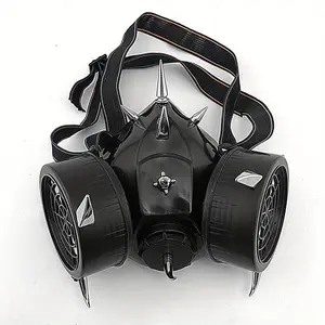 Steampunk Spike Gothic Japanese Cosplay Masuqes Gas Mask Respirator #102 Black