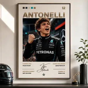Kimi Antonelli Mercedes Poster, Wall Art ( Unframed - Print Only )