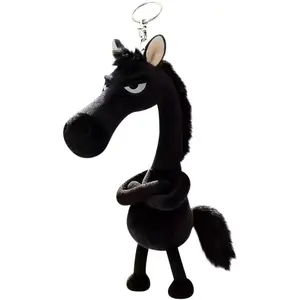 Divinely Chosen Dark Horse Plush Toy Pendant, 2026 Year of the Horse Mascot, Bag Accessory Keyring Ornament Gift