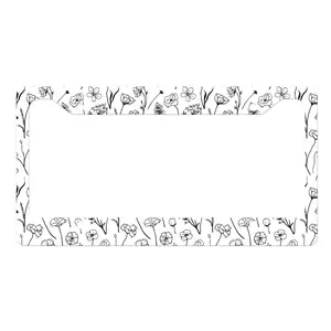 Wildflowers License Plate Frame, Aesthetic Car Accessories
