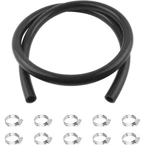 5Ft 5/8 Silicone Car Heater Hose with 10PCS Clamps ID 16mm & OD 24mm Coolant Hoses for Air/Water Transport Straight Car Accessories Working Pressure 250 PSI