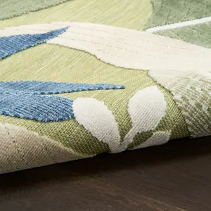 Nourison Suncoast Floral Tropical Indoor/Outdoor Flatweave Rug