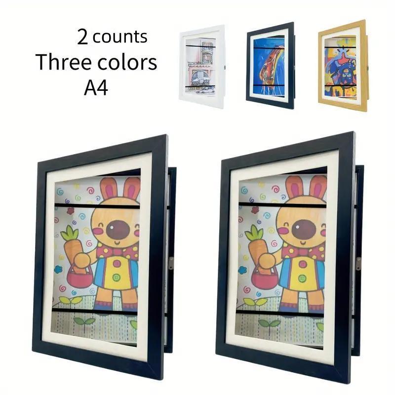 Magnetic Front Open Photo Frame, 2 Counts Art Flap Photo Frame Hold 100 ...