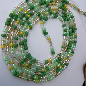 Waistbeads Princess Collection - Tinker Bell,  Filled with Greens, Yellow, Gold and Clear fits. Everyone 60 inches up to a 4 XL 70 inches up to a 5 XL