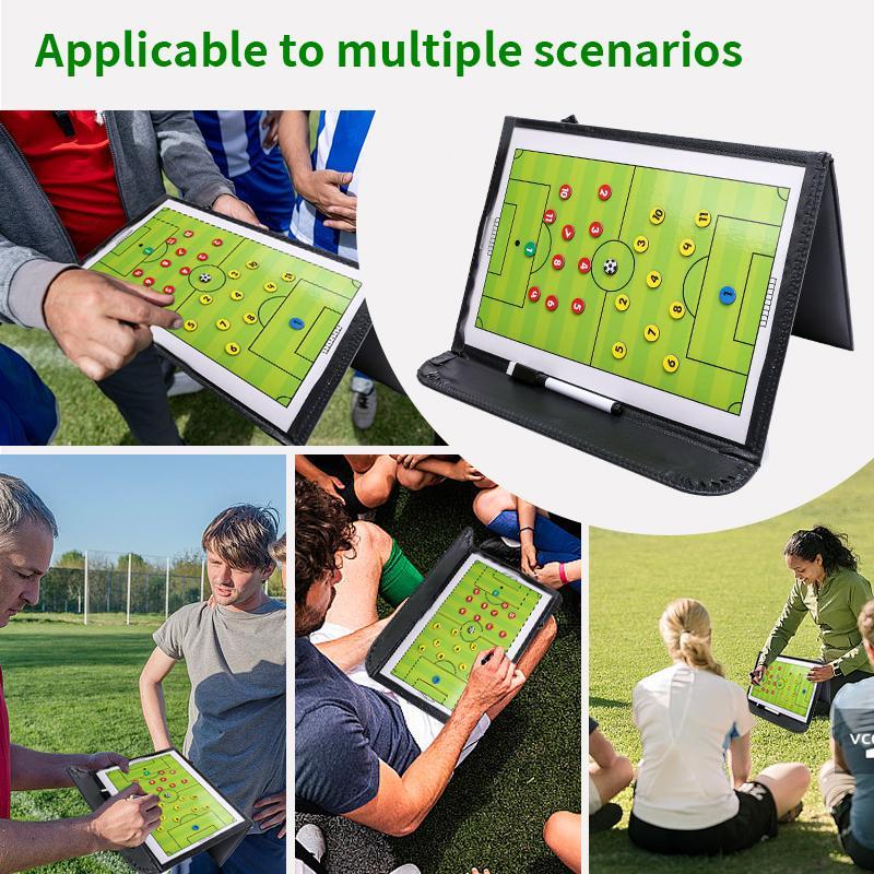 Foldable Soccer Tactics Board, 1 Count Magnetic Folding Soccer Tactics Board with Pen, Football Coach Board, Soccer Accessories for Coach & Referee