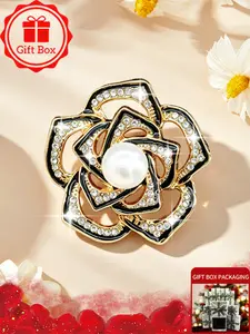 Rose Brooch with gift box, 2026 spring and summer new style, elegant and fashionable. Wearing at banquets and holidays, Also be used as an accessory for autumn and winter sweaters and coats. Perfect as a birthday gift for family, friends and couples.
