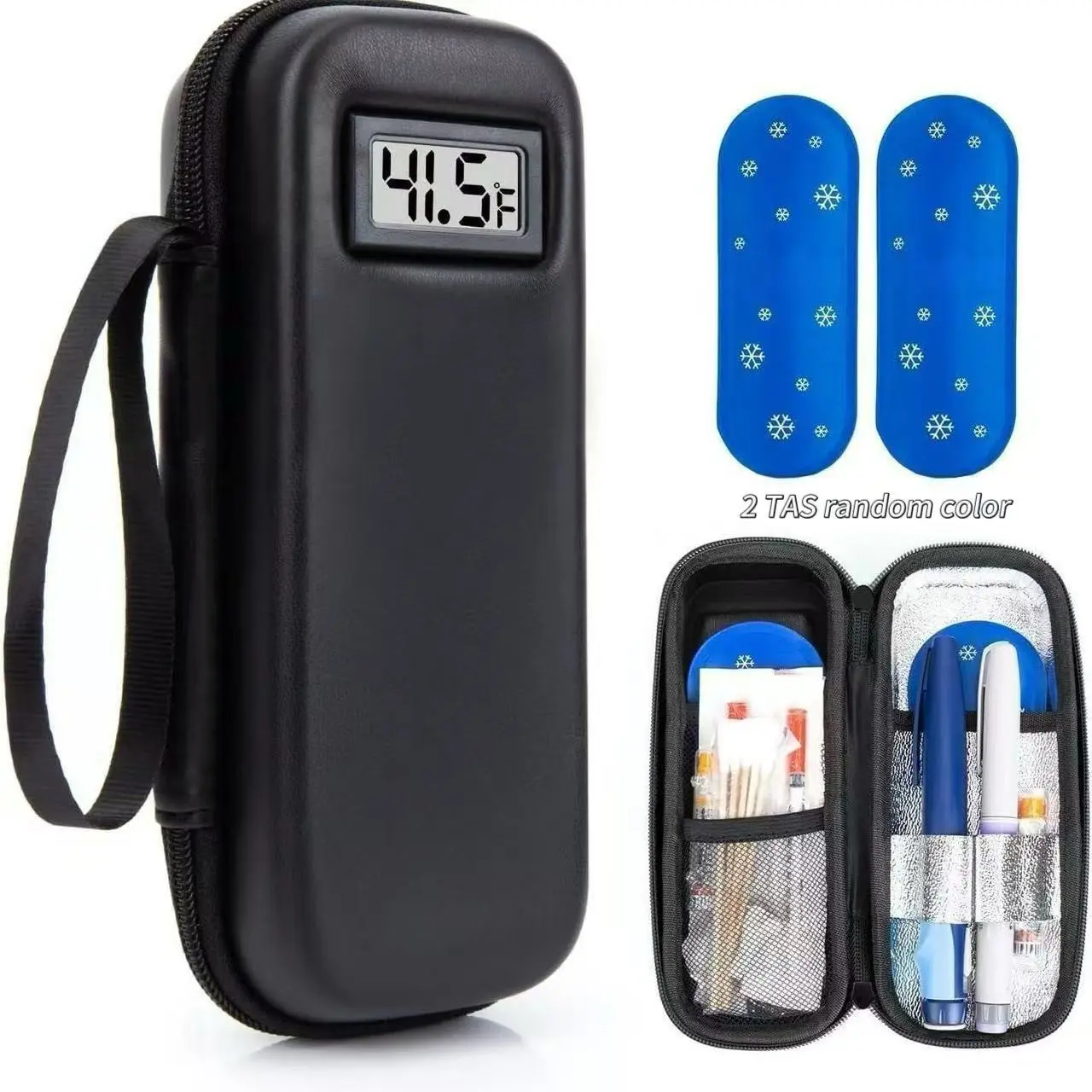 Insulin Cooling Travel Case with Temperature Display, Multifunctional Insulated Thermal Bag, Tsa Approved Ice Bags Included, Ideal for Diabetic Patients & Daily Use, Insulated Cooler, Cooler Pouch