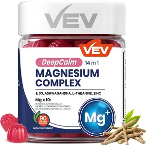 VEV DeepCalm 14-in-1 Magnesium Gummies with Ashwagandha L-Theanine Vitamin D3 & Zinc 90 Gummies for Edible Healthcare Dietary Supplement