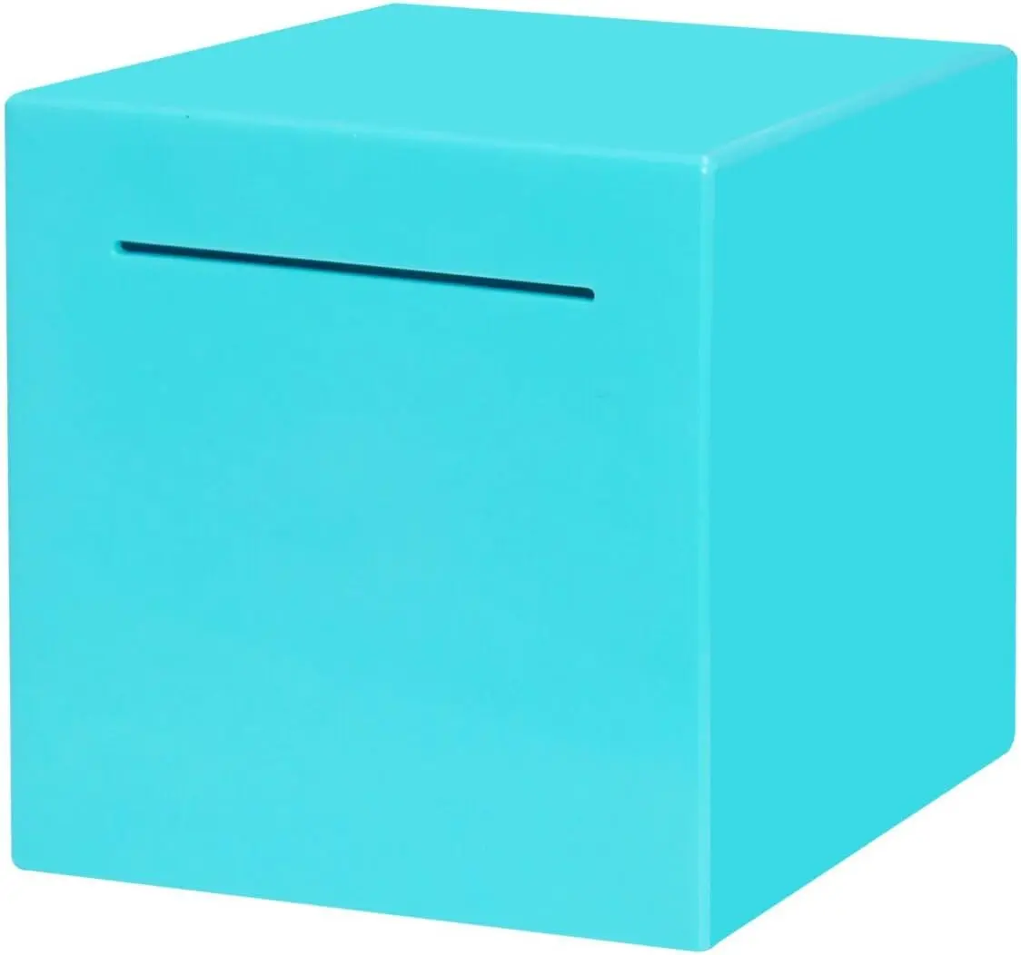 Stainless Steel Piggy Bank for Adults, Indestructible Savings Box for Cash, Must-Break-to-Open Metal Secure Money Banks for Kids, Unbreakable Coin Bank for Money Saving Plan (Blue, 4.72inch)