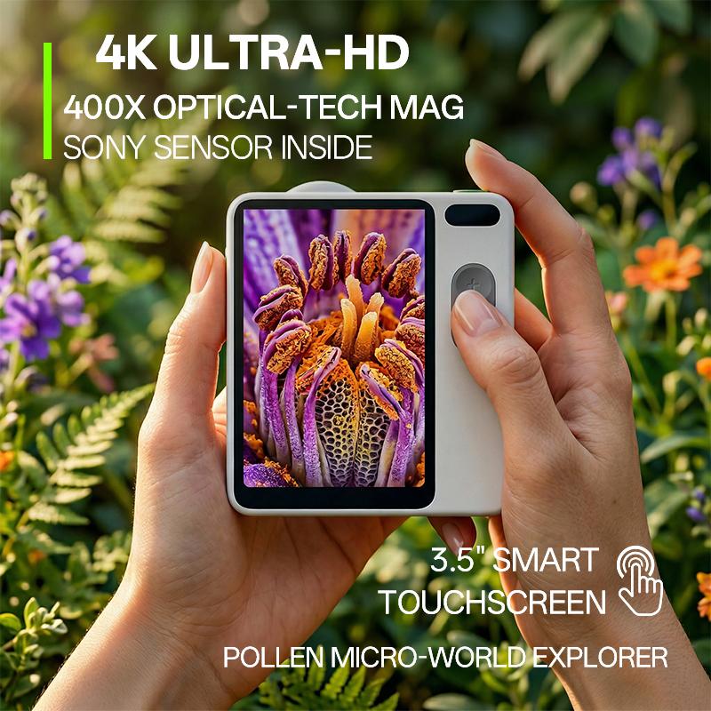 MicroCam X1 Premium 4K Digital Microscope Set – Includes Silicone Case & Lanyard | 400X Pocket Zoom