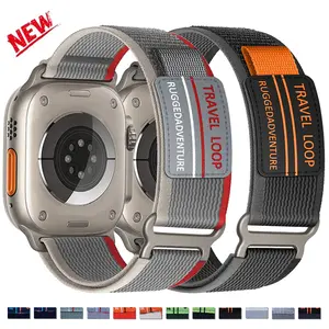 Track Loop Band for Apple Watch Ultra Wearable Sport Bands 49mm 44mm 45mm 46mm Iwatch Series 1-11 Se Nylon Strap Deployant Clasp