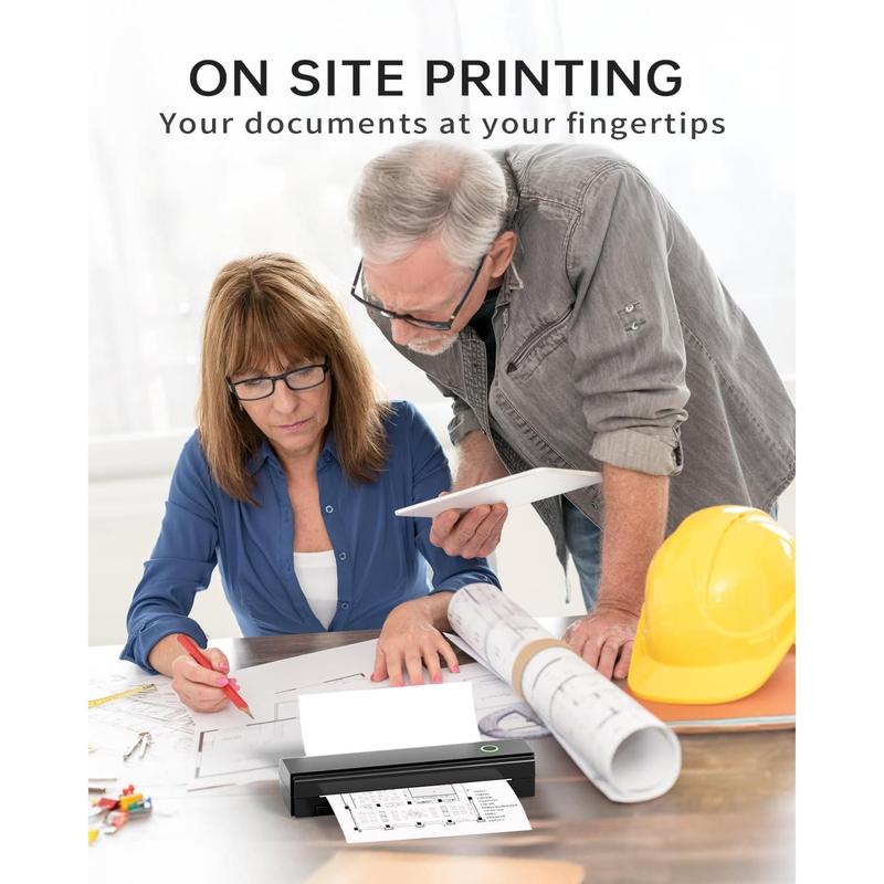 Portable Printer, Wireless Bluetooth Thermal Printer for Travel & Mobile Use, Compatible with iOS, Android, Laptop, Supports 8.5"x11" US Letter & A4 Paper, No Ink Needed, Ideal for Home & Office TikTokShopBlackFriday desktop wireless gadget