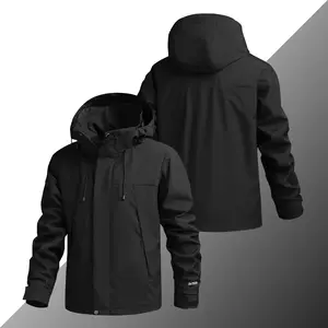 Men's Stylish Fashion Regular Fit Outerwear Jacket - Long Sleeves, Windproof, Waterproof Polyester Woven Medium-Length Hooded Top with Zipper, Drawstring, Pockets, for Sports, Casual Wear