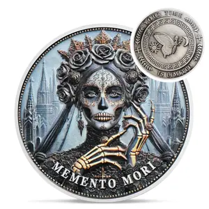 Memento Mori Coin - Gothic Skull Stoic Challenge Coin, Amor Fati EDC Pocket Token for Daily Stoic Practice, Butterfly Skeleton Medallion - Unique Stoicism Gift for Men Women
