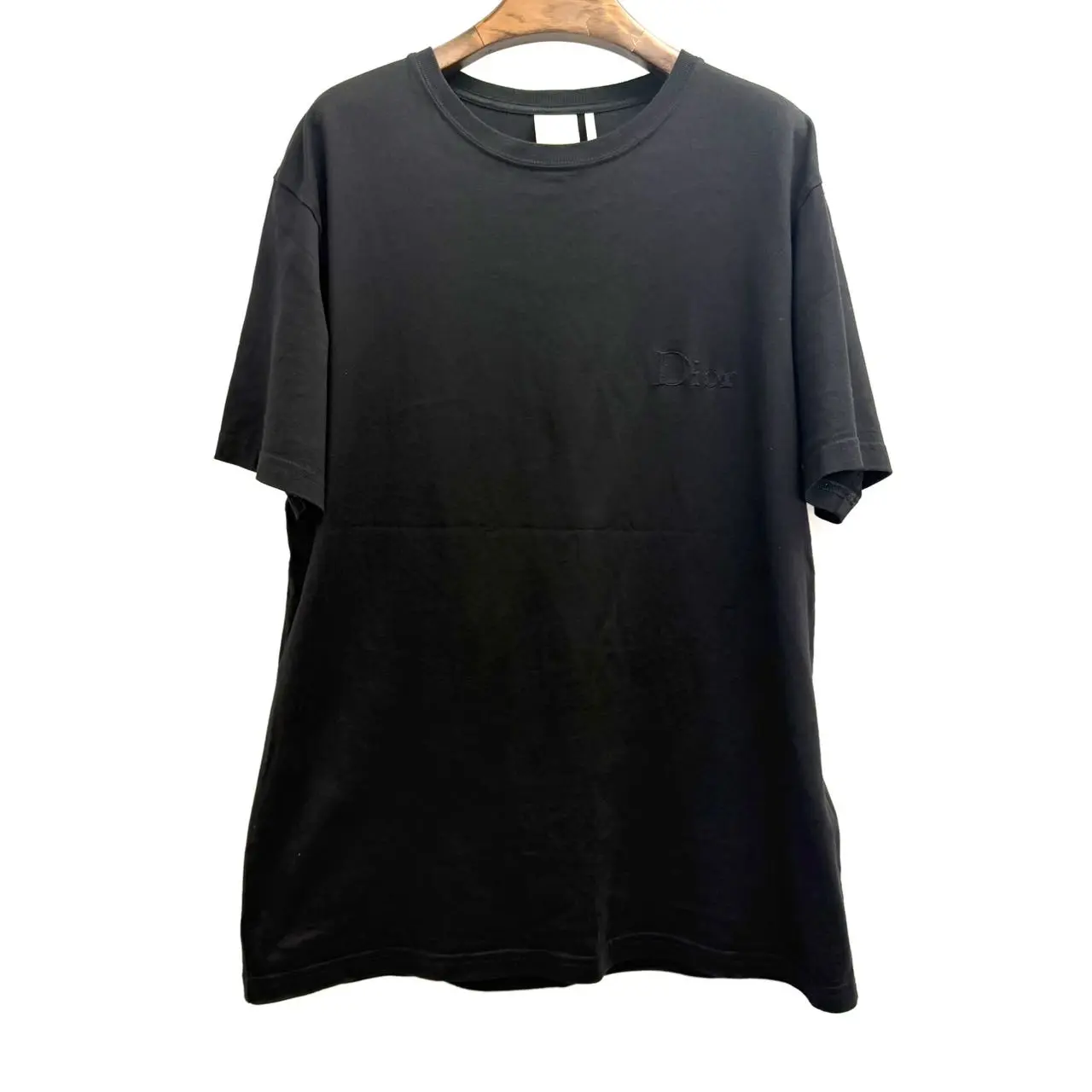 CALUXA Dior T-Shirt with Dior Embroidery Black size M