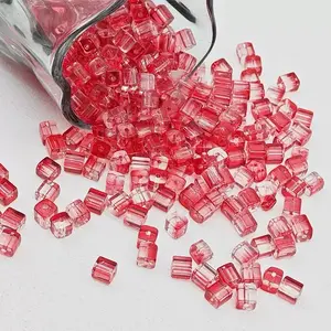 【A013】Exquisite 7*7mm Glass Cube Beads and Square  6*12mm Bamboo beads jewelry making