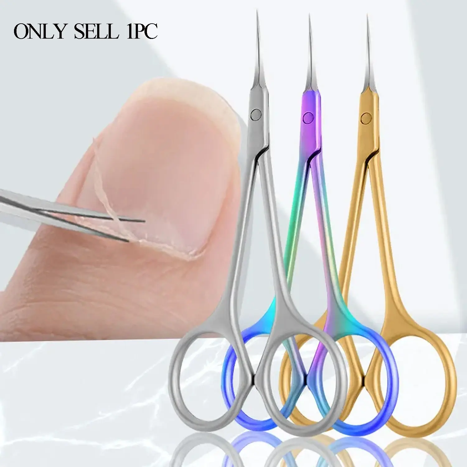 1PC Professional Cuticle Scissors Extra Fine Curved – Precision Stainless Steel Manicure Scissors for Cuticles, Hangnails & Nails – Sharp Hand-Sharpened Nail Scissors for Salon & Home Use