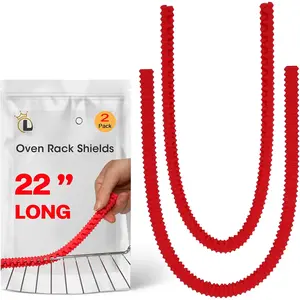 Oven Rack Shields Extra Long 22 Inch, 2 Pack Heat Resistant Oven Guards for Racks,  Oven Rack Edge Protector, Full Length Fit on Standard-Sized Ovens, Prevents Hand and Arm Burns