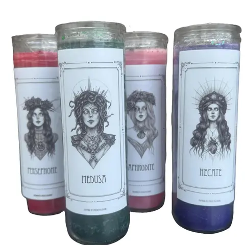 Amityville Apothecary Goddess Spiritual Devotional Candle - Luxury Paraffin Wax Candle with Crystals, Signature Scent, Athena Energy, Witchy Home Decor, Witchy Gifts for Spiritual Devotees