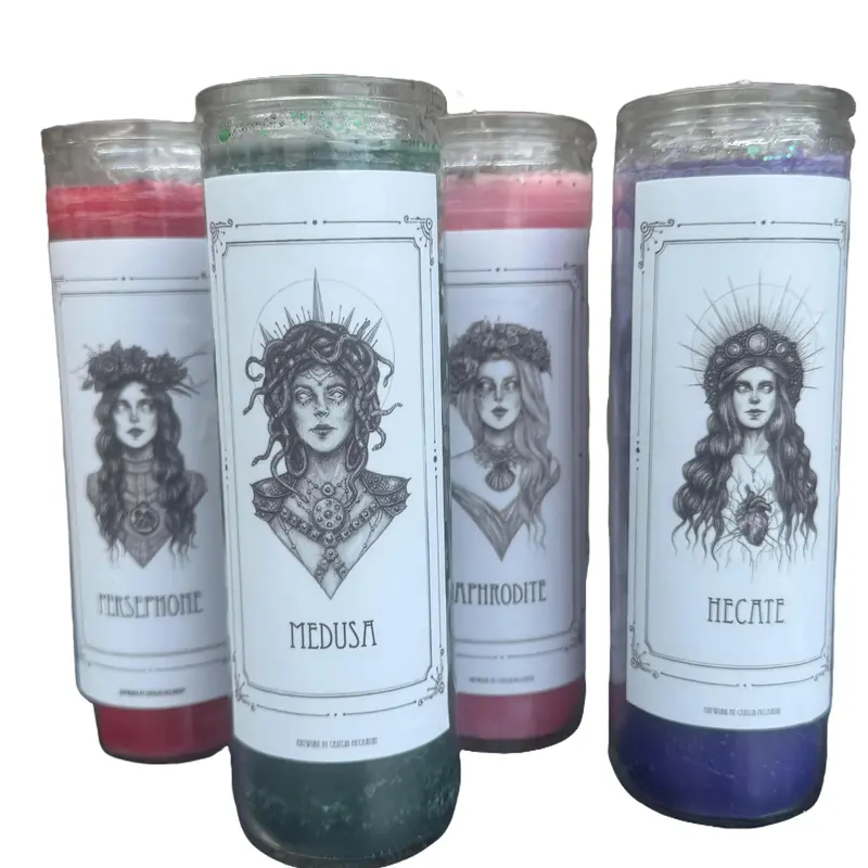 Amityville Apothecary Goddess Spiritual Devotional Candle - Luxury Paraffin Wax Candle with Crystals, Signature Scent, Athena Energy, Witchy Home Decor, Witchy Gifts for Spiritual Devotees