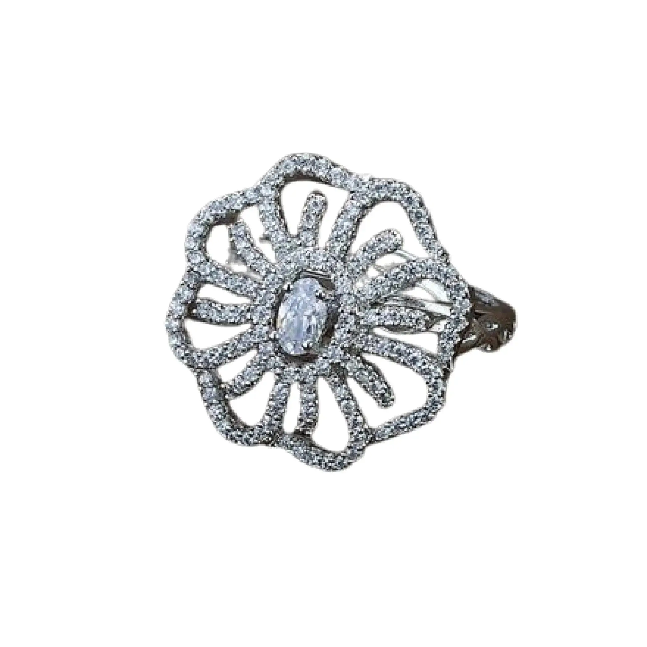 Elegant Adjustable Women's Ethnic Stone Ring | American Diamond Crystal for Indian & Pakistani Wedding, Valentine's Day | Cherished Gift for Her